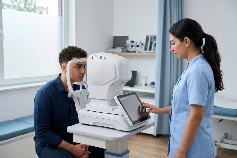 Göz kliniğinde kornea tomografisi ölçümü